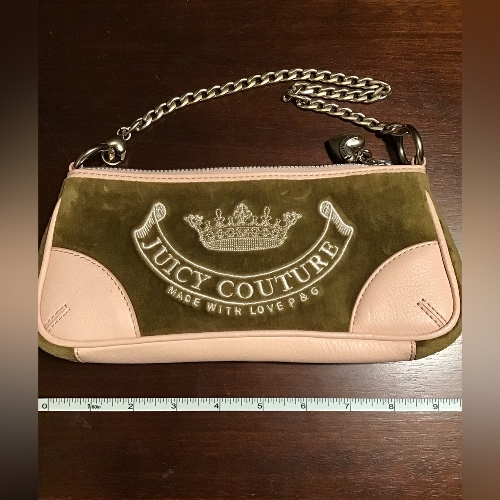 Juicy Couture Olive and Pink Chain Bag